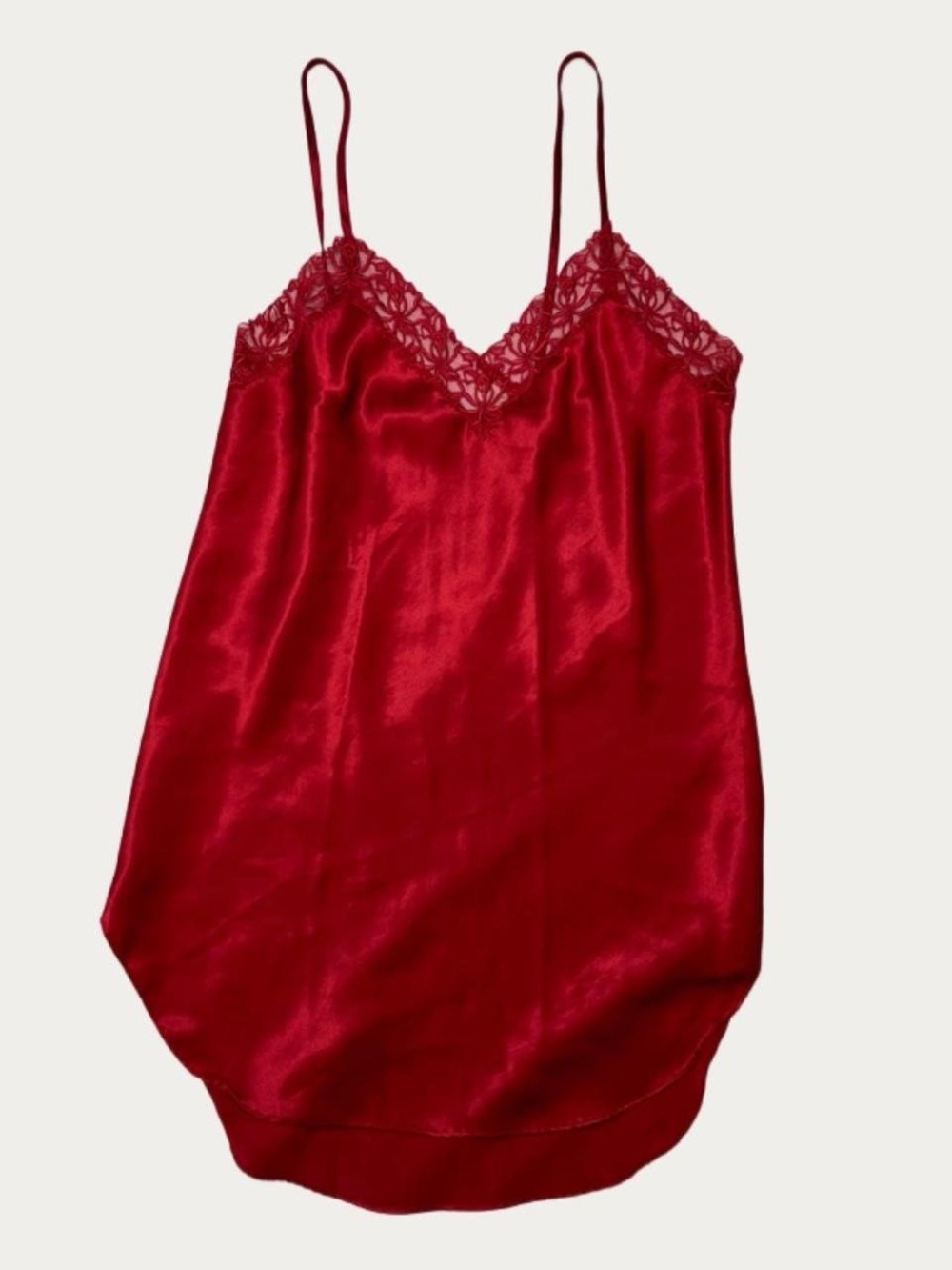 Vintage Victoria’s Secret Gold Label Red Satin Lace Slip Dress M